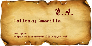Malitsky Amarilla névjegykártya